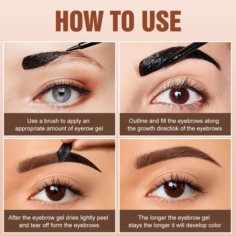 YTRUNS Peel Off Brow Tint, Long Lasting Eyebrow Dye Cream, Waterproof Sweatproof Smudge Proof Brow Makeup Pi-Mart