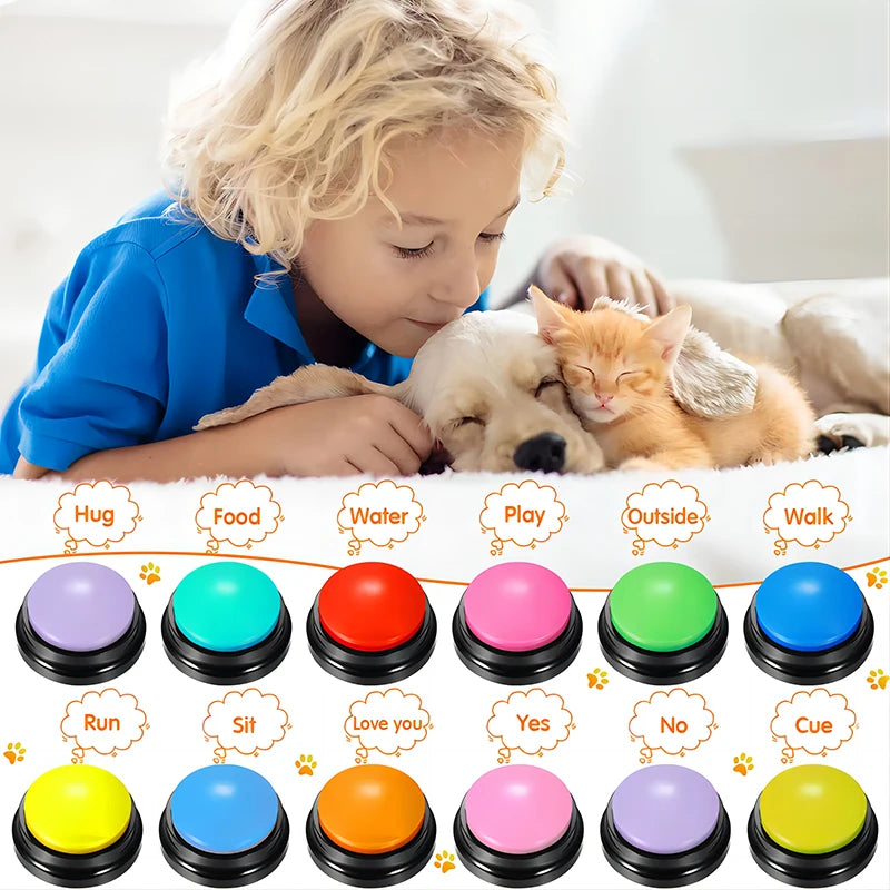 Dog Toys Funny  Recordable Pet Travel Talking Pet Starters Pet Speaking Buttons Portable Cute Pet Supplies Communication Dog Pi-Mart