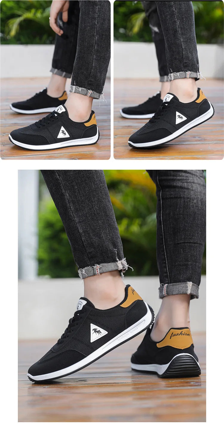 New 2026 Men's Casual Comfortable Breathable Sports Shoes Lightweight Anti-slip Wear-resistant Canvas Low-top round Toe Slip-On Pi-Mart
