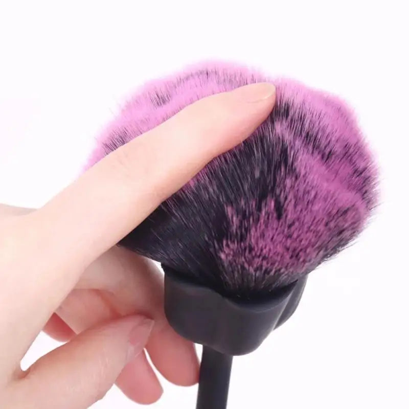 Flower Nail Brush for Manicure Gold Rose Shape Nail Art Brushes Round Small UV Gel Polish Powder Cleaning Tools Nail Accesories Tri Light Beauty