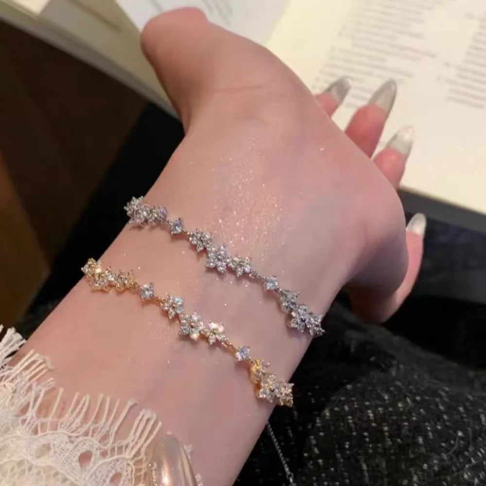 Pulling Bracelet Zircon Handmade Bracelet Zinc Alloy Bracelet Fashionable For Party Women Fashion Accessory Pi-Mart