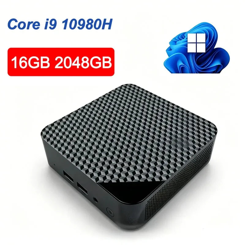 Compact Mini Gaming PC Intel i9 10980HK 16GB 32GB RAM 1TB 2TB SSD 4K HD Home Office Desktop Device Pi-Mart