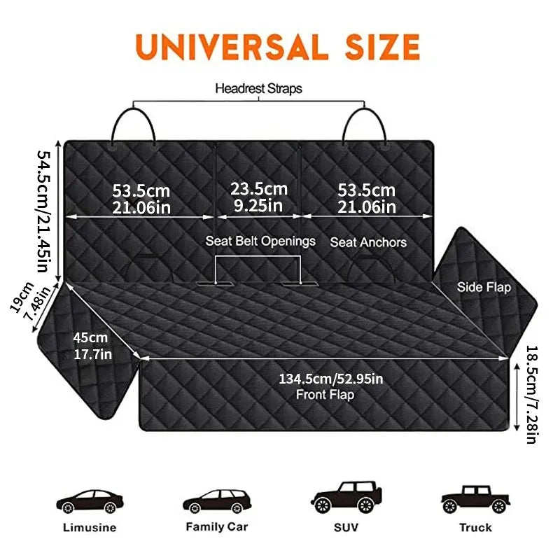 Dog Car Seat Cover, 100% Waterproof Car Pet Mat, Pet Car Mat, Rear Waterproof Car Dog Mat, Anti Dirty Pet Car Mat  Dog Car Seat Pi-Mart