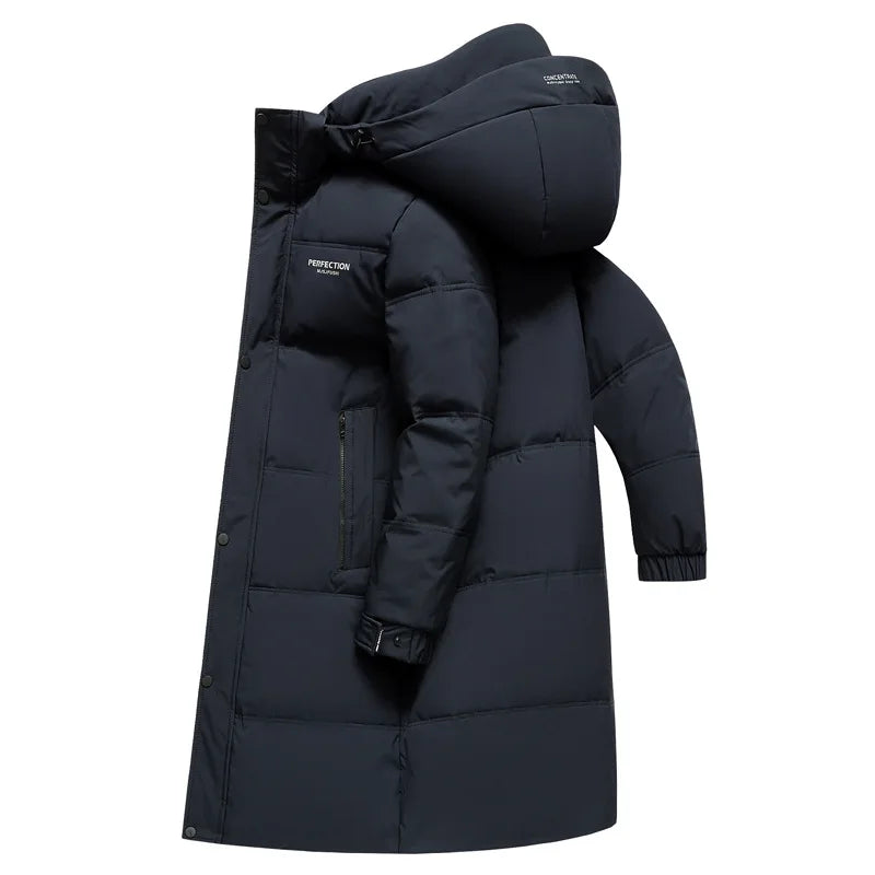 Winter Luxury Brand Men's Down Jacket Coat Parkas Padding Warm Puffer Jackets Long Man Jacket Knee Length Thickened Hooded HXY02 Pi-Mart
