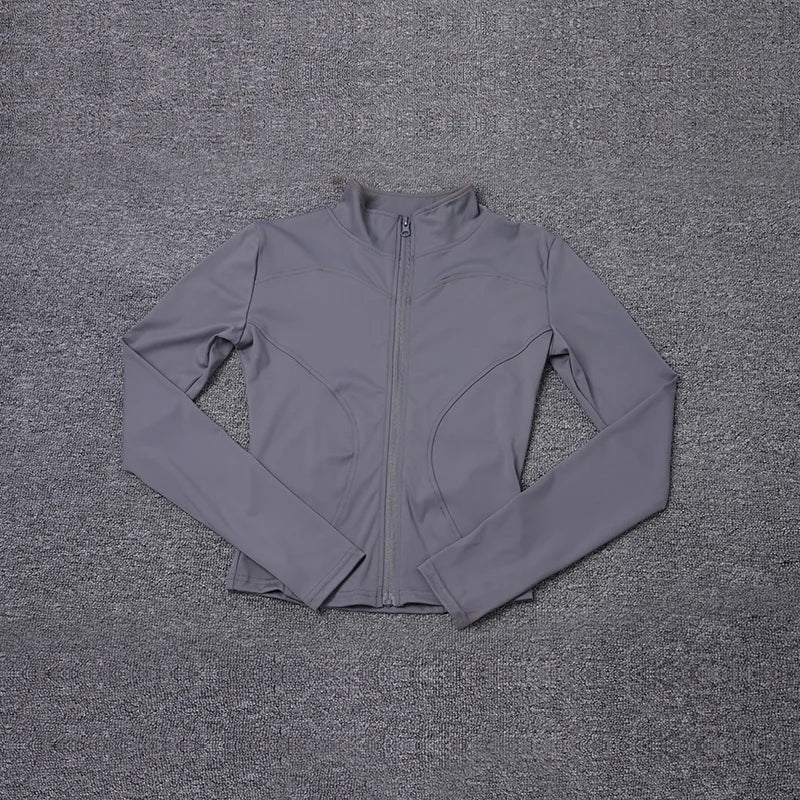 Women Sport Jacket Long Sleeve Shirt Workout Coat Gym Training Clothing Yoga Sportswear LadyShow.Store
