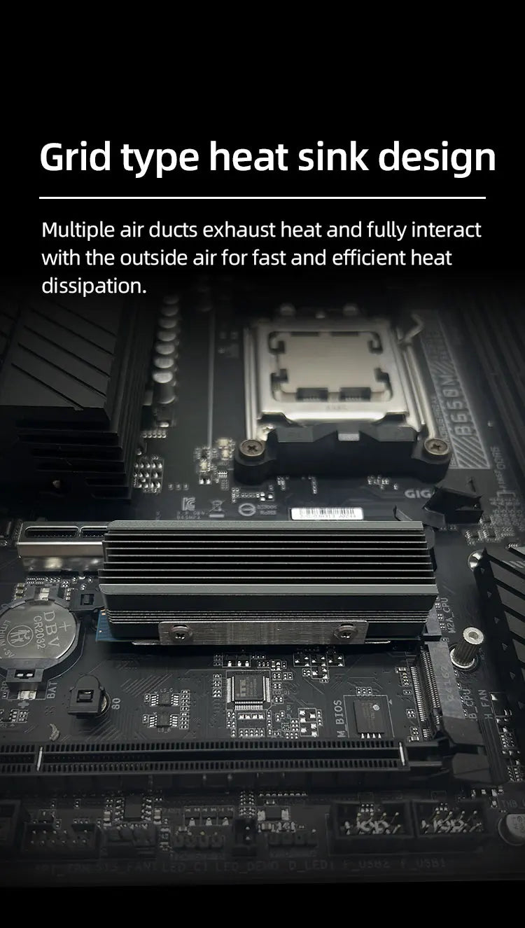 TEUCER M.2 NVMe 2280 SSD Heatsink Dual Copper Tube High Efficiency Radiator with Double-sided SSD Thermal Pad Pi-Mart