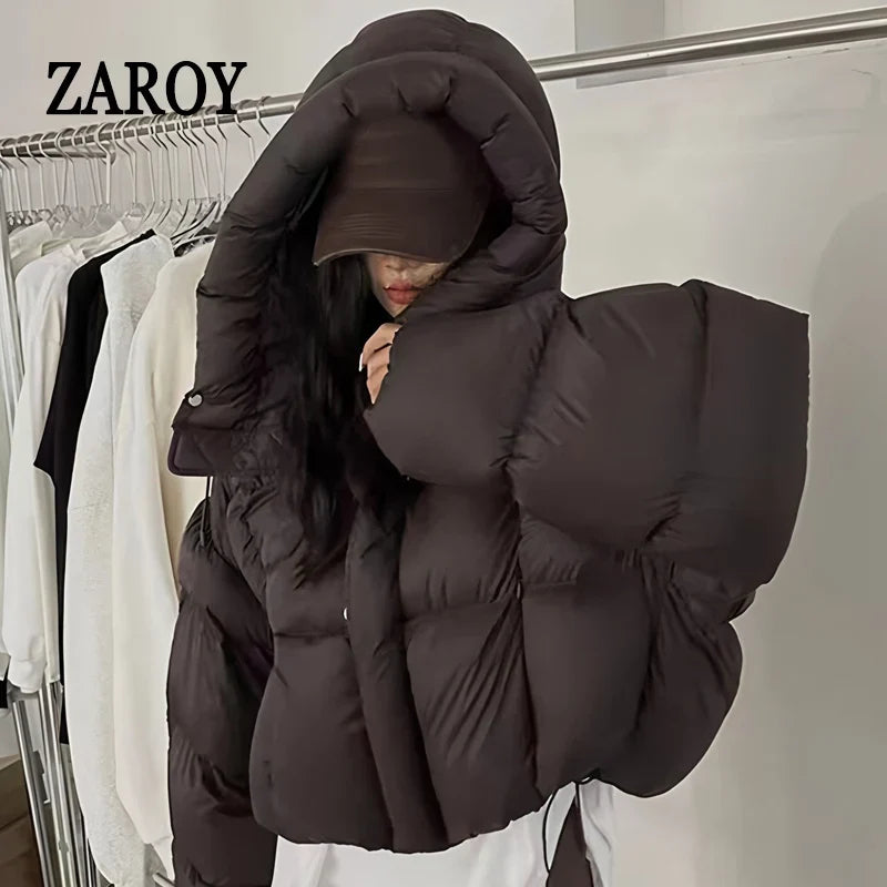 2026 Hot Sale Winter Parka Women Hooded Cotton Puffer Bread Jacket Zip Up Korean Casual Solid Thick Warm Outwears куртка женская LadyShow.Store