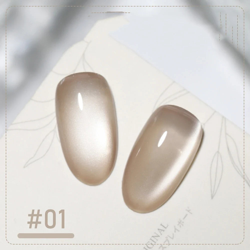 5g/Bottle White Moonlight Nail Cat's Eye Gel Magnetic Satin Gel Polish 9-Colors Soak Off Glitter Phototherapy Manicure Varnish Tri Light Beauty