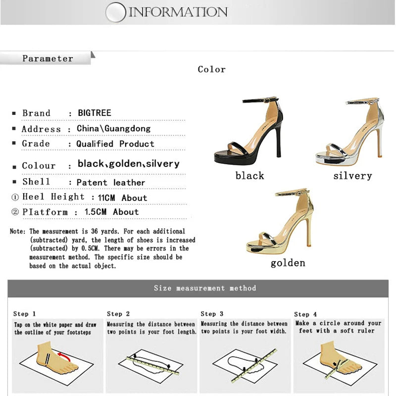 Luxury Women 11 Cm Heels Sandals Women Pumps Peep Toe High Heels Patent Leather Stiletto Lady Sandals Summer Shoes Platform Heel Pi-Mart