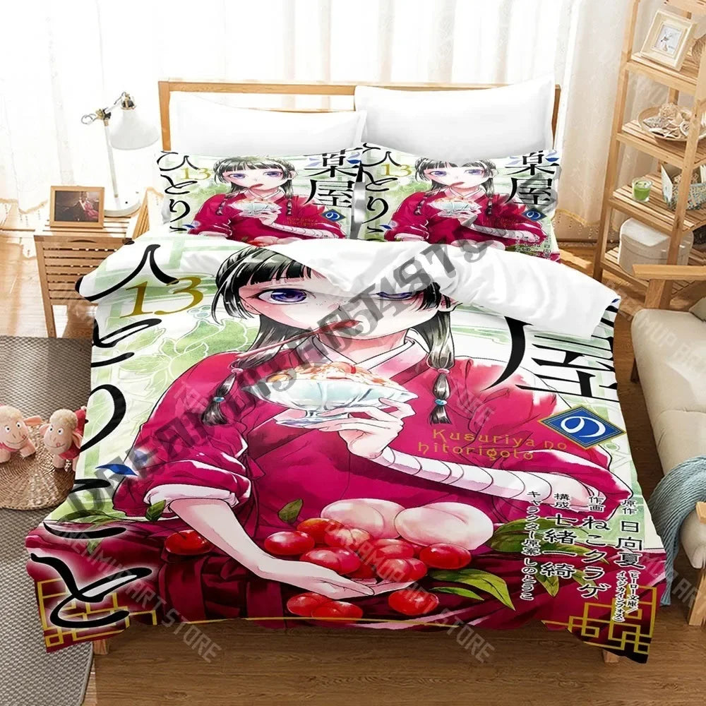 3D Print Apothecary Diaries Bedding Set Single Twin Full Queen King Size Bed Set Adult Bedroom Duvetcover Sets Anime Bed Sheet LadyShow.Store