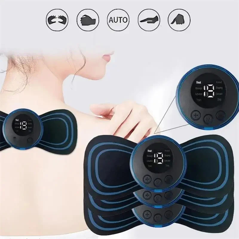 Electric Muscle Massager Set EMS Neck Massage Machine with8 Modes And 19 Strength Levels Portable Vibrating Treatment Instrument Tri Light Beauty