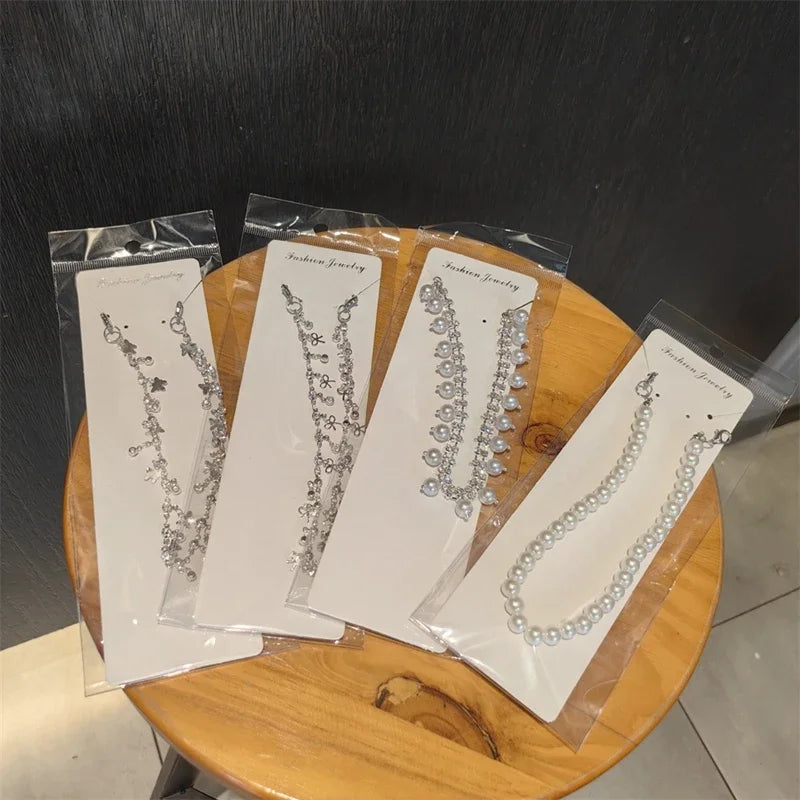 New Luxury Rhinestone Butterfly Bow Girl Shoe Charms Fashion Sneakers Pearl Heel Shoes Chain Shoes Decoration Accessorie 1Pcs Pi-Mart