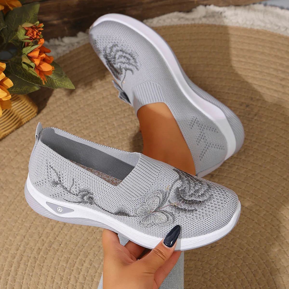 Women's Lightweight Durable Knit Sneakers Microfiber Breathable Spring Summer Outdoor Daily Commute Casual Walking Shoes LadyShow.Store
