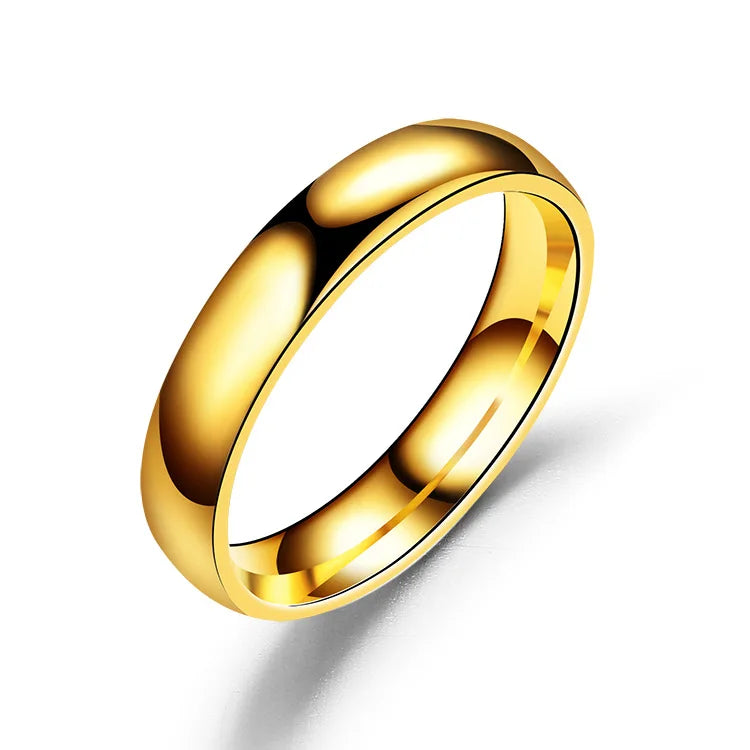 Simple 6mm Titanium Ring Women Men Prevent Allergy High Polished Wedding Rings Stainless Steel Couple Finger Jewelry Gifts Pi-Mart