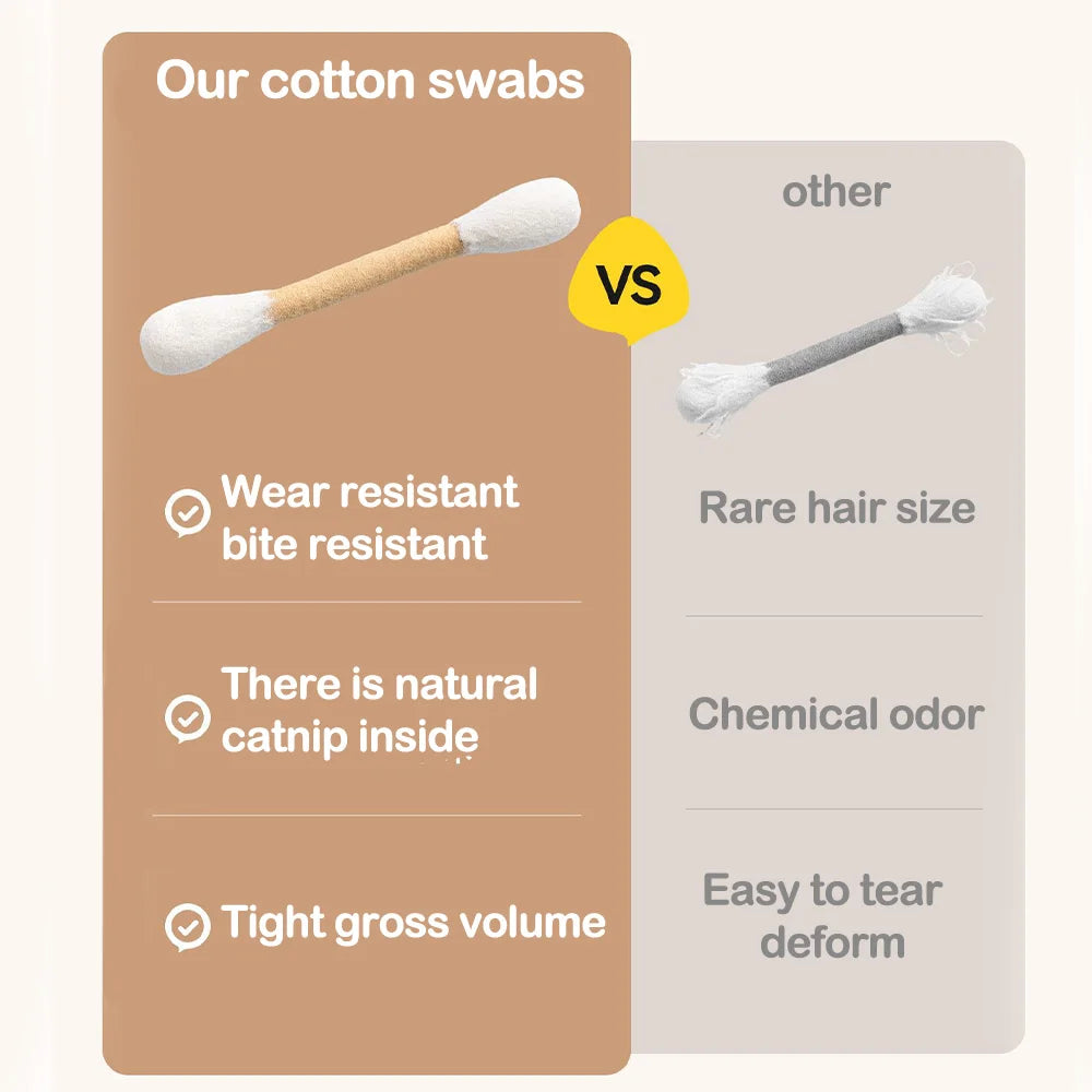 Creative Large Catnip Cotton Swab Rope Toys Kitten Chew Stick Teeth Cleaning Grinding Bite Durable Interactive Cat Toy Pi-Mart