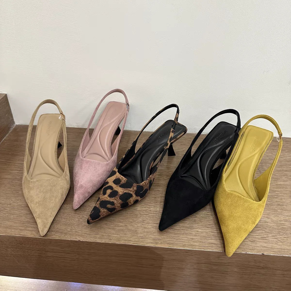 Summer Slip On Leopard Women Sandals Shoes Fashion Pointed Toe High Heel Stripper Party Ladies Sandalias Shoes Pi-Mart