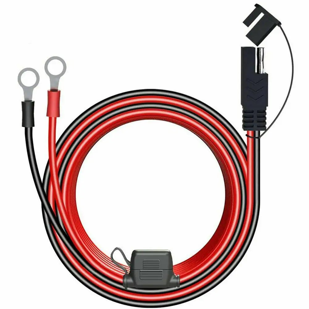 Charger Cable For Motorcycle Battery Terminal To SAE Quick Extension Cable With 10A Fuse O Connector Battery Charger Adapter Pi-Mart