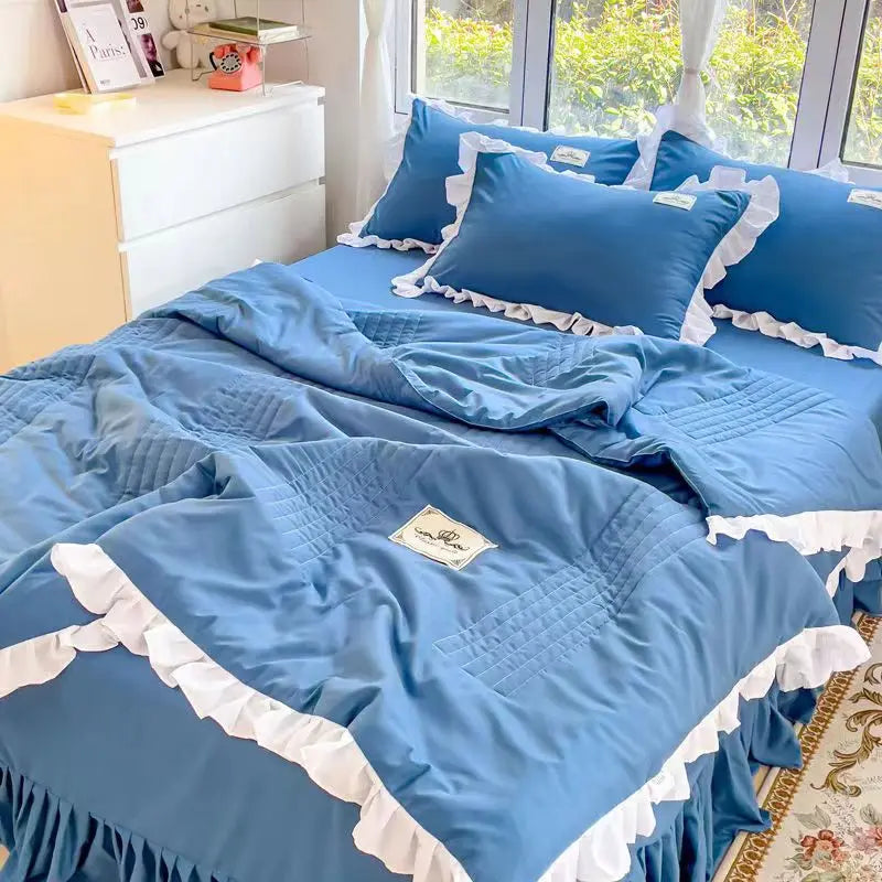 Summer Quilted Blanket Comforter Duvet Cover for Single Double Bed Air Condition Quilt Student Car Kids Adult Bed Cover Bedding Pi-Mart