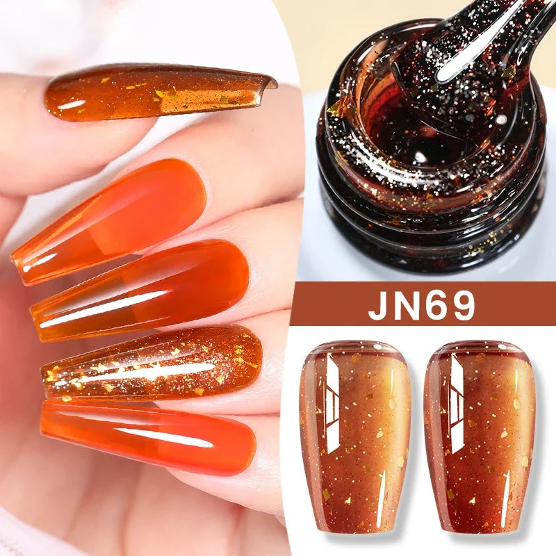 BORN PRETTY 83 Colors 10ml Jelly Nude Gel Nail Polish Autumn Amber Semi Transparent Manicure Soak off UV LED Nails Gel Varnish Tri Light Beauty