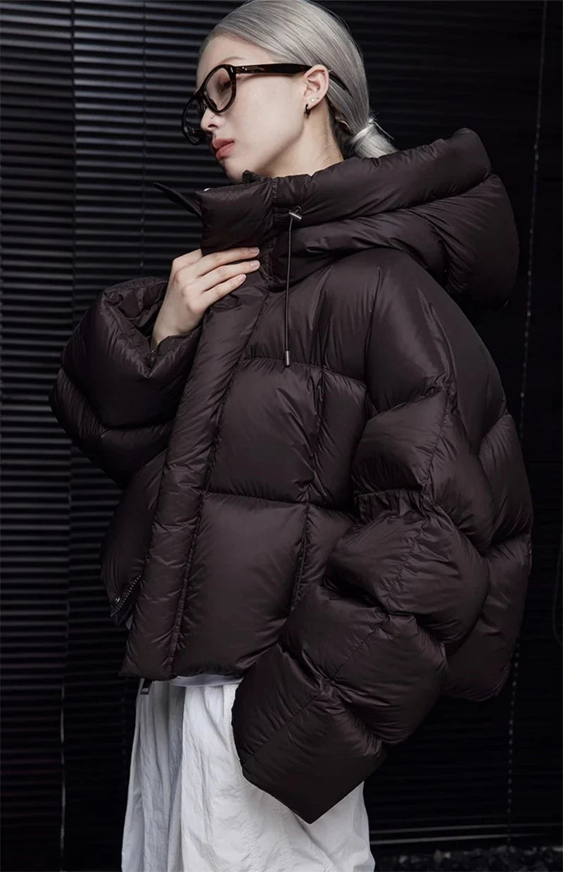 2026 Hot Sale Winter Parka Women Hooded Cotton Puffer Bread Jacket Zip Up Korean Casual Solid Thick Warm Outwears куртка женская LadyShow.Store