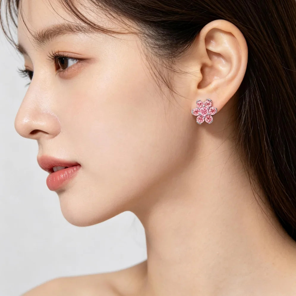 2026 Latest 925 Silver Exquisite Rose Gold Charm Earrings Personalized Pendant Beads, Fashionable Birthday Gift Gifts Pi-Mart