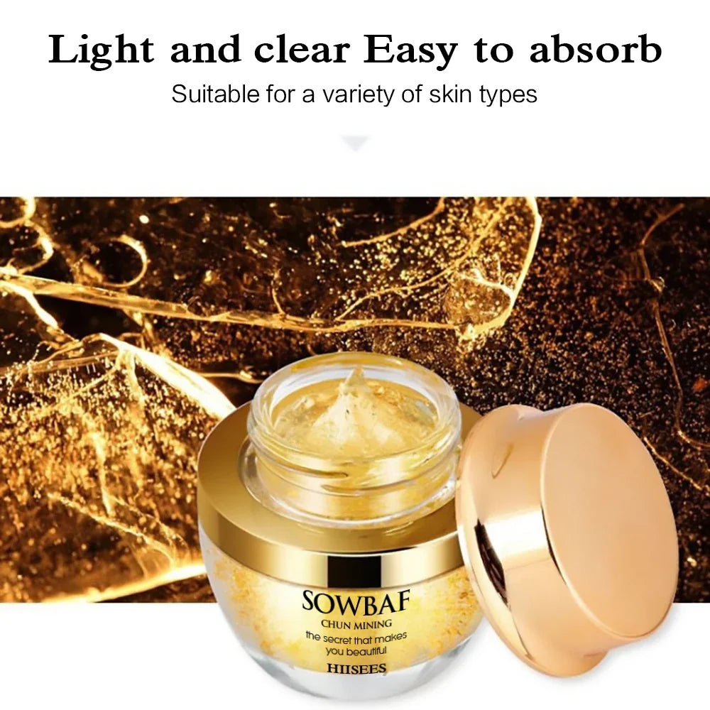 24K Golden Snail Collagen Cream Moisturizing and Skincare Essential Oil Control Facial Beauty Product Formulated for Women Tri Light Beauty