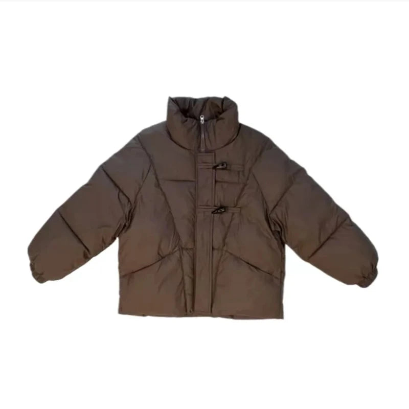 Women's Jacket New Korean Version Stand Collar Short Cotton-padded Jacket Thickening Warm Parkas Winter Vintage Coat Pi-Mart