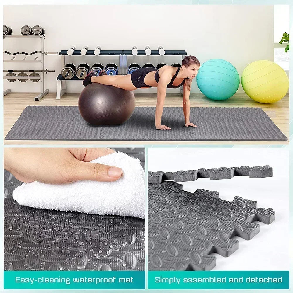 4~20Pcs Puzzle Fitness Mat, Eva Interlocking Foam Floor Tiles for Home Gym, Home Gym Equipment Mat, Non-Slip Floor Mat for Kids Pi-Mart