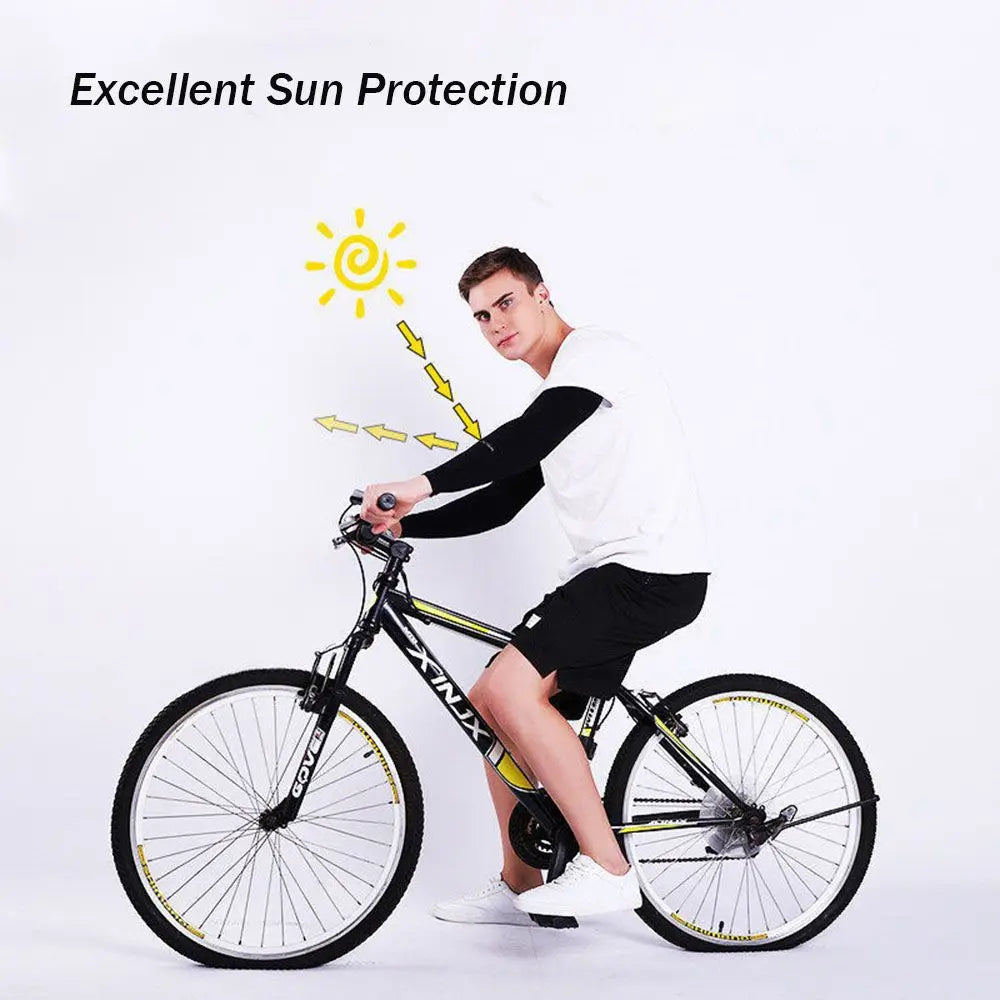 2Pcs Arm Sleeves Warmers Sports Sleeve Sun UV Protection Hand Cover Cooling Warmer Running Fishing Cycling Pi-Mart