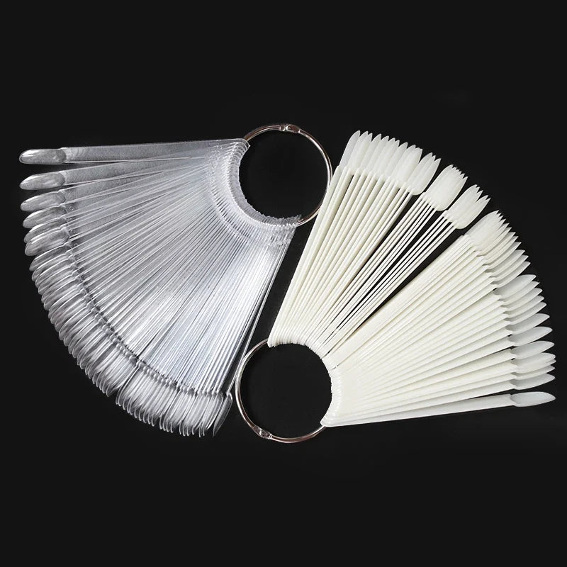 80/50/20pcs Nail Display Sticks Nail Swatch False Nail Tips Nail Gel Polish Practice Clear Display Board for Nail Art Tools Tri Light Beauty