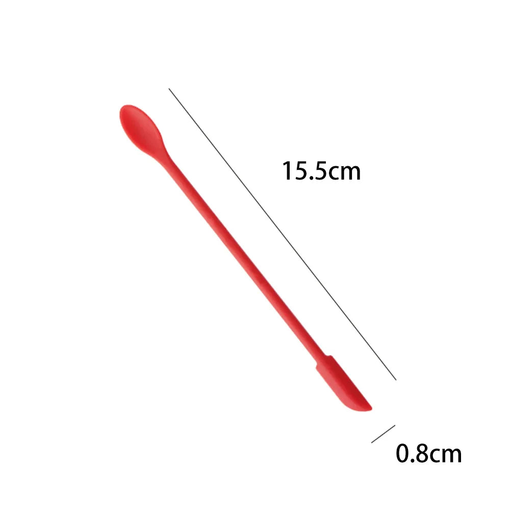 1Pc Silicone Double-End Cosmetic Spoons Odorless Mini Jar Scraper Set for Candle Making, Makeup & Beauty Product Residue Removal Tri Light Beauty
