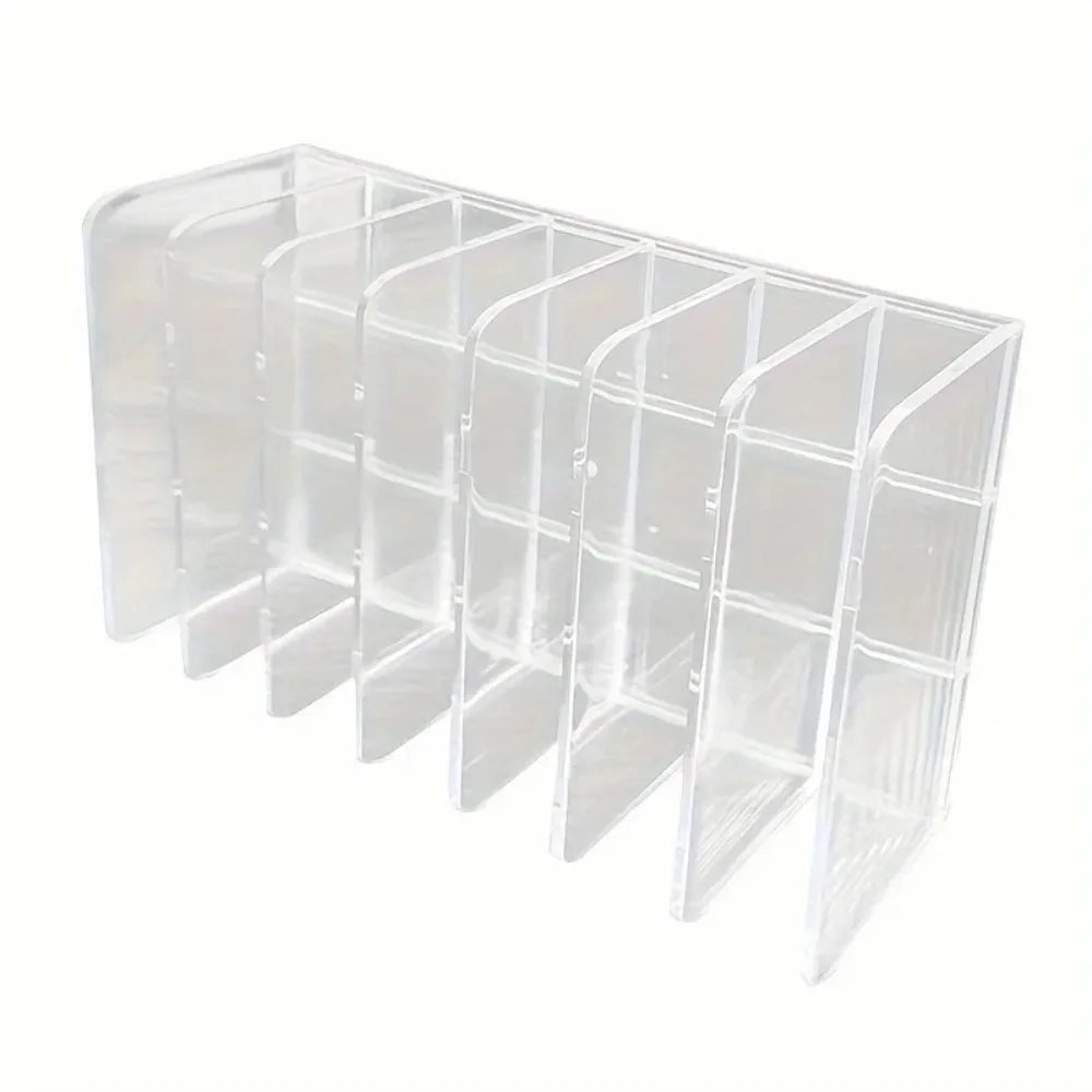7-Slot Transparent Plastic Cosmetic Organizer Multi-Functional Makeup Holder for Home Office Bathroom Dressing Table Sorting Pi-Mart