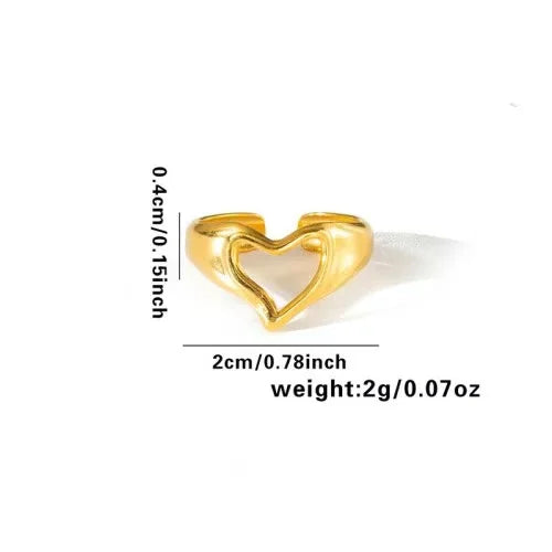 High End Waterproof Hollow Stainless Steel Finger Ring Trendy for Women Personalize Jewelry Wholesale Pi-Mart