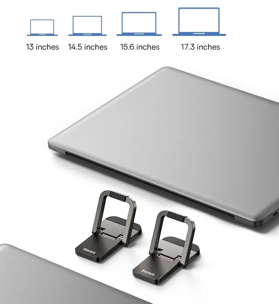Baseus Foldable Laptop Stand Portable Notebook Support Base Holder Adjustable Riser Cooling Bracket Universal for Laptop Tablet Pi-Mart