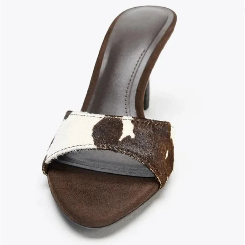 Summer Vintage Fashion Thin Low Heels Mules Slippers Women Design Female Sandals Slide Ladies Shoes Zapatos De Mujer LadyShow.Store