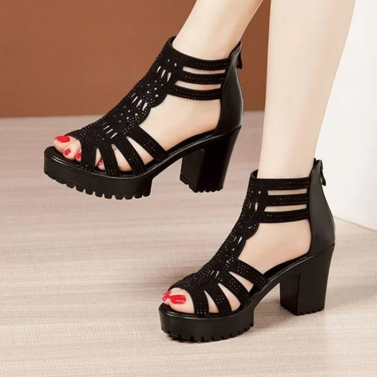 New Women's Fish Mouth Shoes Wedges Hollow Out  Anti slip Sandals Ladies Casual Low Heel Sandals Fashion open toe Mujer Footwear LadyShow.Store