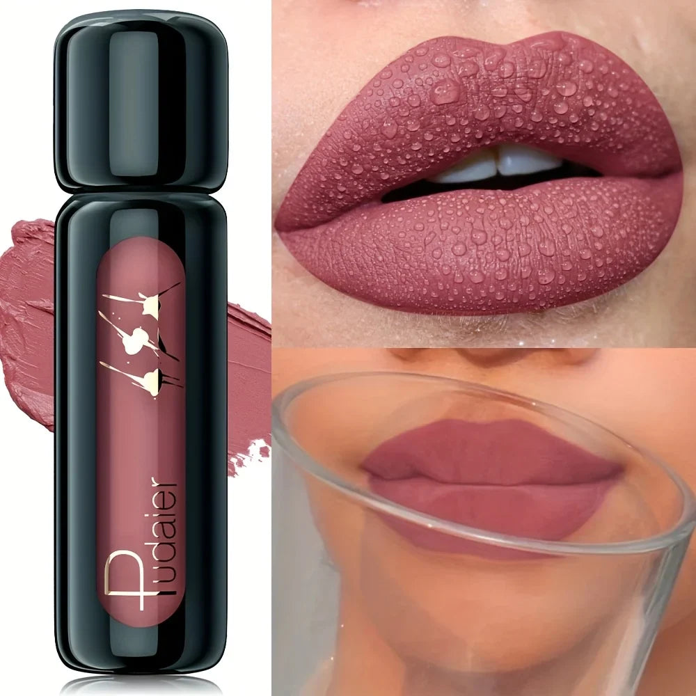 1pc Matte Velvet Lip Gloss, Highly Saturated Liquid Lip Mud, Non-Stick Long Lasting, All Skin Tones Compatible,Mother's Day Gift LadyShow.Store