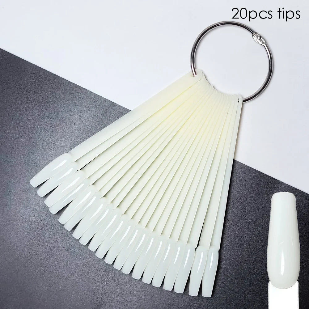 80/50/20pcs Nail Display Sticks Nail Swatch False Nail Tips Nail Gel Polish Practice Clear Display Board for Nail Art Tools Tri Light Beauty