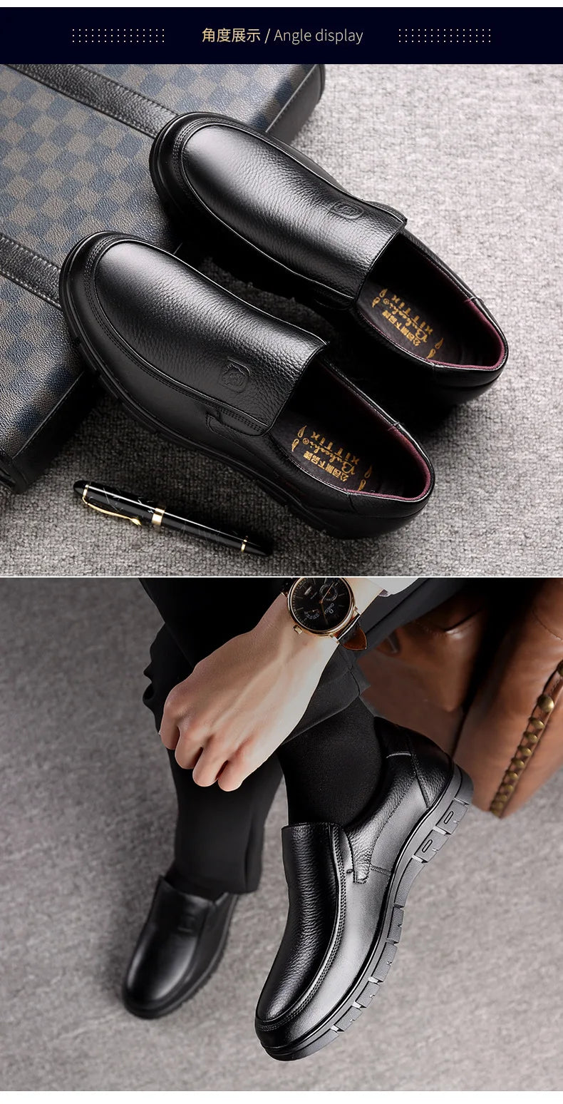 Summer New Men Leather Shoes soft soled Casual Flat Shoes Outdoor Walking shoes Comfort fashion soft leather shoes Loafers Pi-Mart
