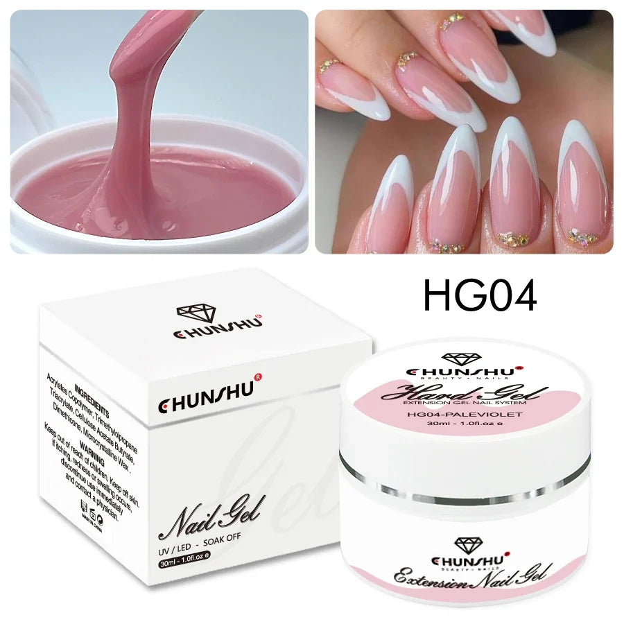 30ML Hard Gel For Nail Extension Milky White Builder Constructor Gel Self Leveling Reinforcement Nail Gels Camouflage Manicure Tri Light Beauty