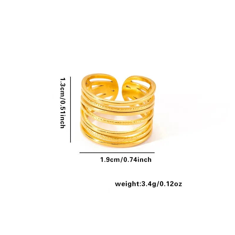 High End Waterproof Hollow Stainless Steel Finger Ring Trendy for Women Personalize Jewelry Wholesale Pi-Mart