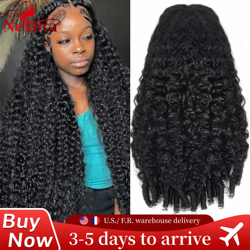 Burmese Curly Human Hair Wigs 220% Density 13x4 Lace Frontal Human Hair Wigs 30 40 Inch Natural Color 13x6 Hd Lace Front Wigs LadyShow.Store