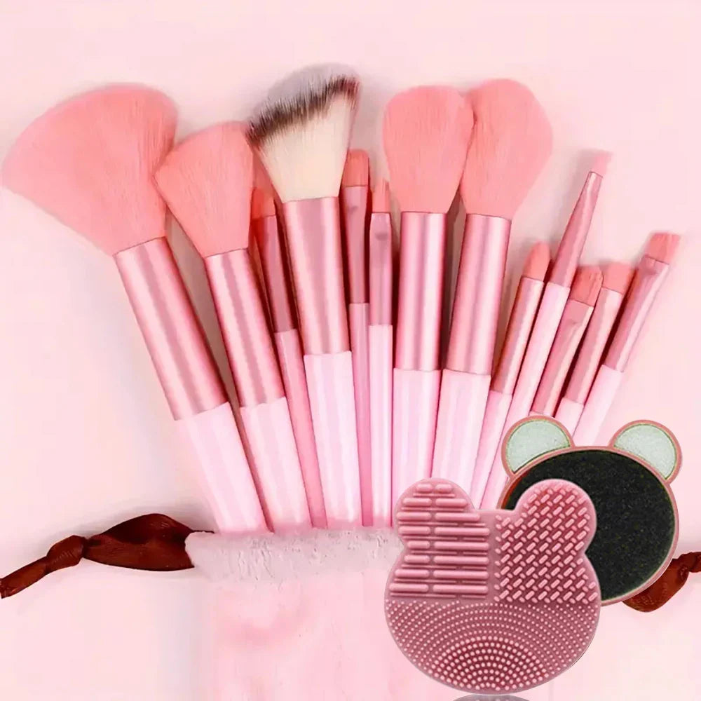13/33pcs Professional Makeup Brush Set with Accessories for Combination Skin- Featuring Soft Brushes，Suitable for Beginners Tri Light Beauty