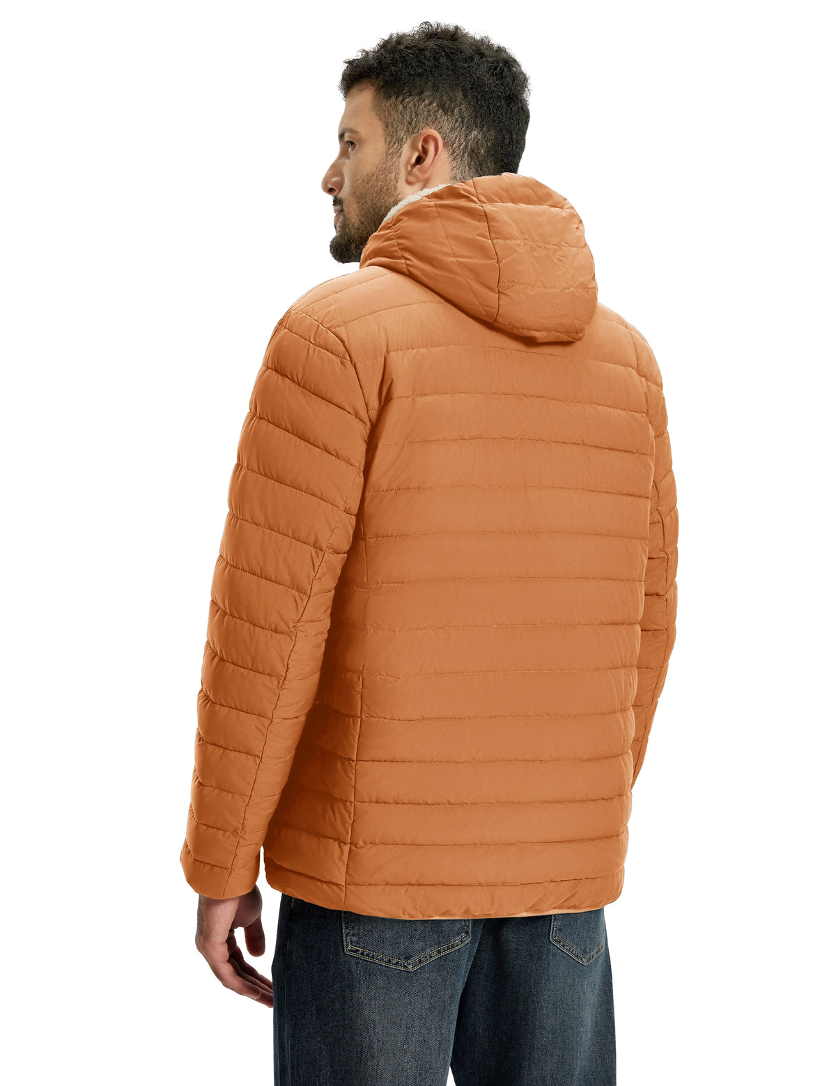 TACVASEN Men's Puffer Jacket Winter Warm Hooded Sherpa Lined Water Resistant Windproof Insulated Jacket Warm Winter Puffy Coat Pi-Mart