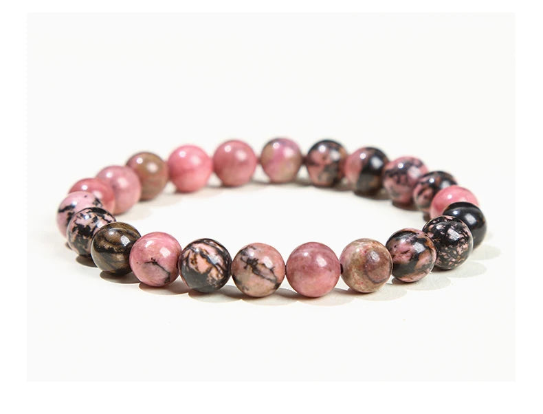 JD Natural Stone Beads Bracelet Amethyst Tiger Eye Crystal Quartz Agate Gem Beads Bangles Women Men Reiki Healling Jewelry Gift Pi-Mart