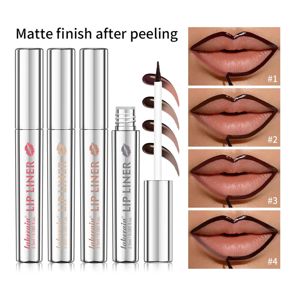 Waterproof Lip Liner Peel Off Tattoo Lipgloss Waterproof Long Lasting Matte Lip Tint Brown Contour Tear-off Lips Stain Cosmetic Tri Light Beauty