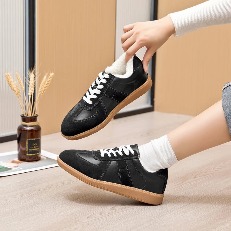 AIYUQI Women's Sneakers 2026 New Genuine Leather Ladies Moral Training Shoes Casual Spring Flat Shoes Women Pi-Mart