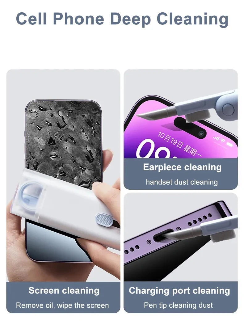 7 in 1 Computer Keyboard Cleaner Brush Kit Earphone Cleaning Pen For Headset Keyboard Cleaning Tools Cleaner Keycap Puller Kit Pi-Mart