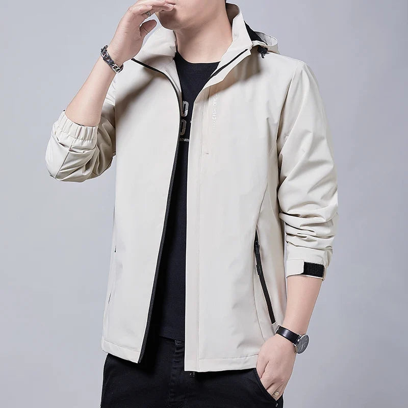 Chubasquero impermeable para exteriores para hombre, abrigo ligero para ciclismo con capucha, ropa de calle, chaqueta a prueba d LadyShow.Store