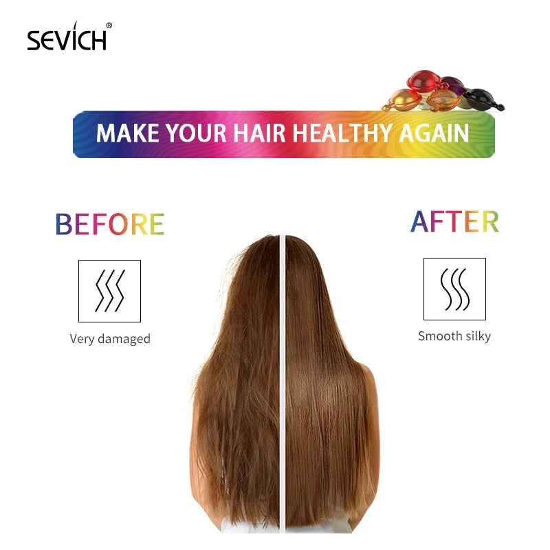 30Pcs Anti Hair Loss Hair Vitamin Capsule Oil Keratin Complex Oil Smooth Silky Hair Serum Hair Mask Repair Frizz Damaged Sevich Tri Light Beauty